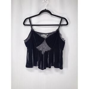 Killstar Shirt 3XL Black Velvet Lace Cami Tank Whimsigoth Dark Romantic